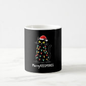 Merry Kissmyass Funny Cat Christmas Lights Premium Kaffeetasse (Mittel)