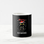 Merry Kissmyass Funny Cat Christmas Lights Premium Kaffeetasse (Mittel)