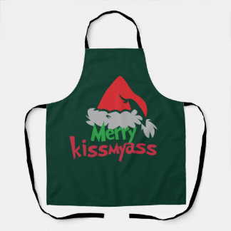 Merry Kissmyass Funny Christmas Apron Schürze