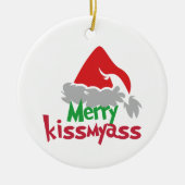 Merry Kissmyass Funny Christmas Ornament (Vorne)