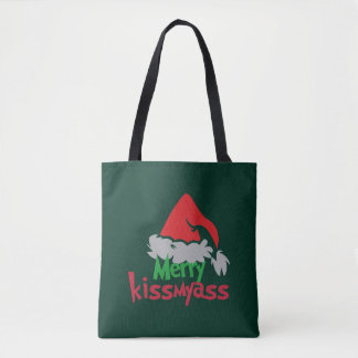 Merry Kissmyass Funny Christmas Tote Bag Tasche