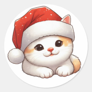 Merry Kittens Weihnachten fabelhaft Runder Aufkleber
