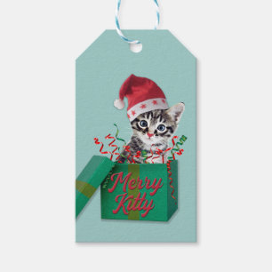 Merry Kitty, Frohe Weihnachten Geschenkanhänger