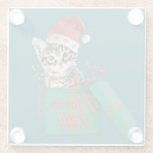 Merry Kitty, Frohe Weihnachten Glasuntersetzer (Rückseite)
