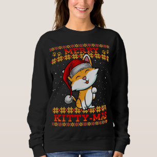 Merry Kitty-Mas Niedlich Kitten Cat Lady Christmas Sweatshirt