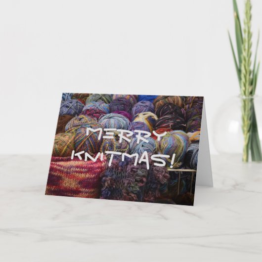 Merry Knitmas Karte (Vorderseite)