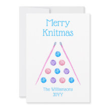 Merry Knitmas Pink Retro Aquarellgarn