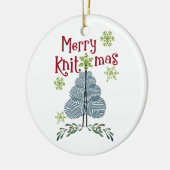 Merry Knitmas und Garnbaum Knitting Holiday Deco Keramik Ornament (Links)