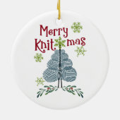 Merry Knitmas und Garnbaum Knitting Holiday Deco Keramik Ornament (Hinten)