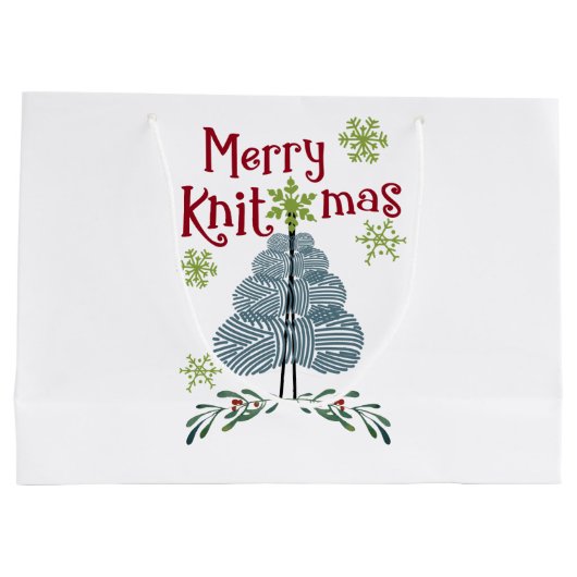 Merry Knitmas Weihnachtskitten Große Geschenktüte (Rückseite)
