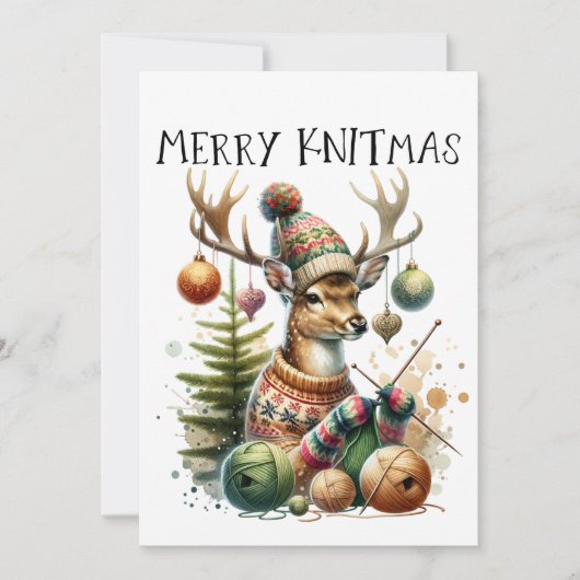 Merry Knittmas Weihnachten stürzen Einladung (Vorderseite)