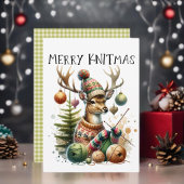 Merry Knittmas Weihnachten stürzen Einladung