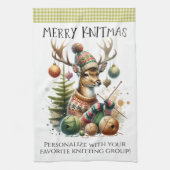 Merry Knittmas Weihnachten stürzen Geschirrtuch (Vertikal)