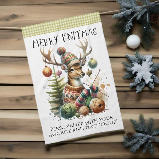 Merry Knittmas Weihnachten stürzen Geschirrtuch