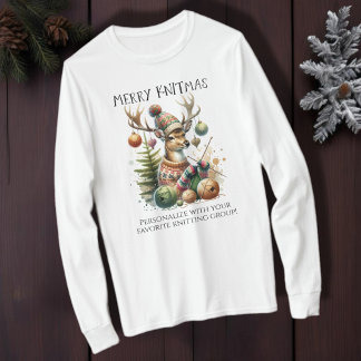 Merry Knittmas Weihnachten stürzen T-Shirt
