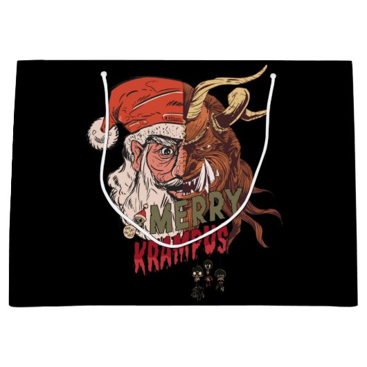 Merry Krampus Beängstigend Santa Horror Weihnachte Große Geschenktüte (Vorderseite)