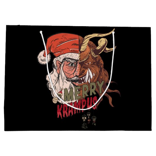 Merry Krampus Beängstigend Santa Horror Weihnachte Große Geschenktüte (Rückseite)