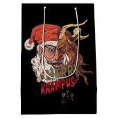 Merry Krampus Beängstigend Santa Horror Weihnachte Mittlere Geschenktüte (Rückseite)
