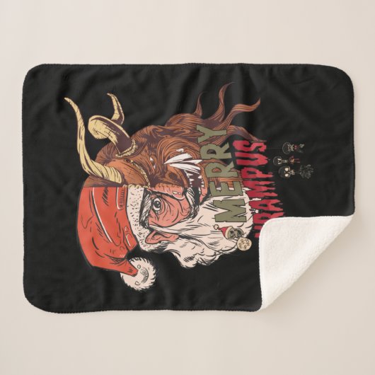 Merry Krampus Beängstigend Santa Horror Weihnachte Sherpadecke (Vorderseite (Horizontal))