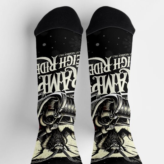 Merry Krampus Christmas Krampus Sleigh Rides Socken (Oben)