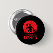 Merry Krampus Christmas Xmas Horror Ugly Sweater E Button (Vorne & Hinten)
