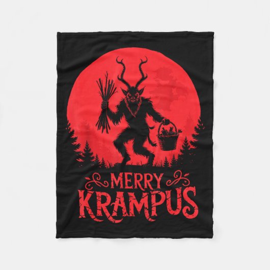 Merry Krampus Christmas Xmas Horror Ugly Sweater E Fleecedecke (Vorderseite)