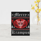 Merry Krampus Christmas Xmas Horror Ugly Sweater E Karte (Gelbe Blume)