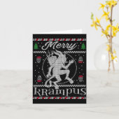 Merry Krampus Christmas Xmas Horror Ugly Sweater E Karte (Gelbe Blume)
