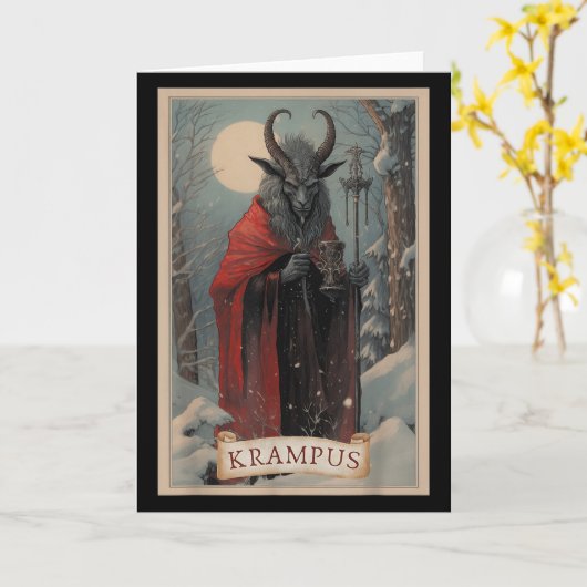 Merry Krampus Christmas Xmas Horror Ugly Sweater E Karte (Gelbe Blume)