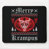 Merry Krampus Christmas Xmas Horror Ugly Sweater E Mousepad (Vorne)