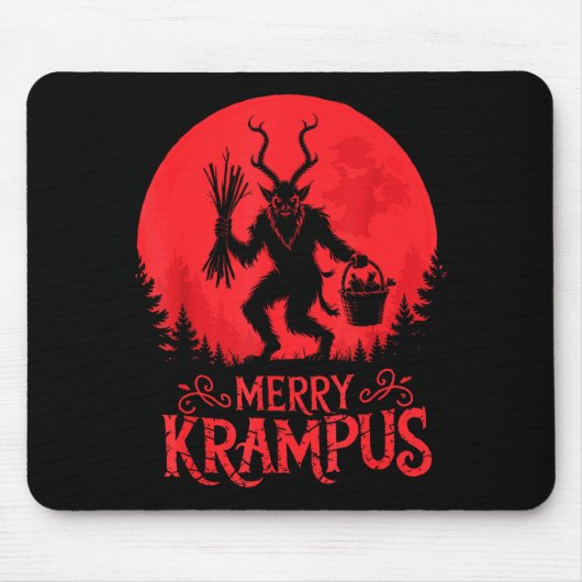 Merry Krampus Christmas Xmas Horror Ugly Sweater E Mousepad (Vorne)
