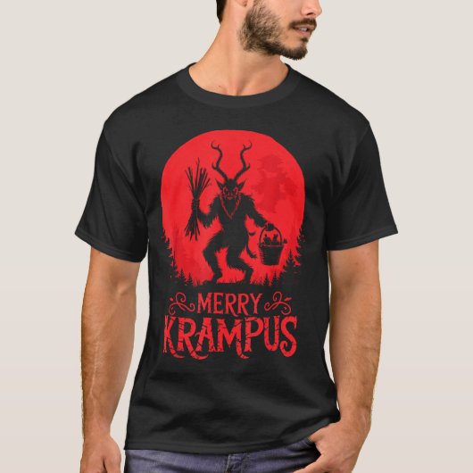 Merry Krampus Christmas Xmas Horror Ugly Sweater E T-Shirt (Vorderseite)