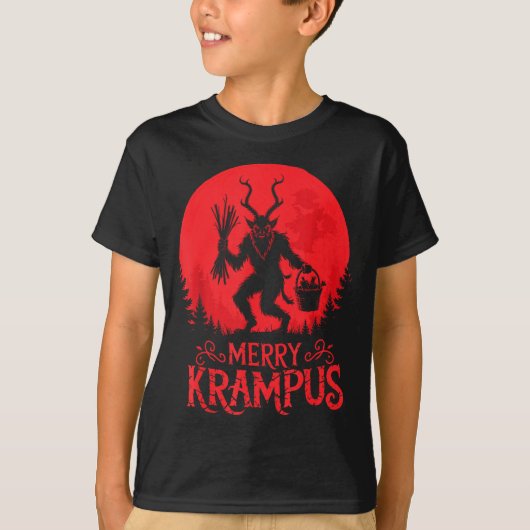 Merry Krampus Christmas Xmas Horror Ugly Sweater E T-Shirt (Vorderseite)