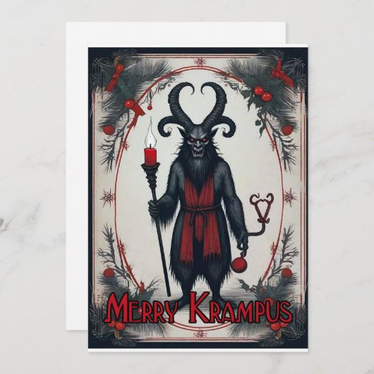 Merry Krampus Feiertagskarte (Vorne/Hinten)