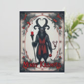 Merry Krampus Feiertagskarte (Stehend Vorderseite)