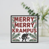 Merry Krampus Funny Irreverent Weird Holiday (Stehend Vorderseite)