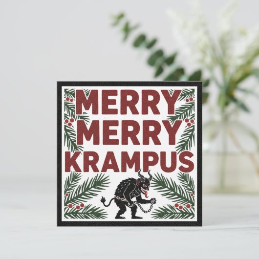 Merry Krampus Funny Irreverent Weird Holiday (Stehend Vorderseite)