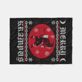 Merry Krampus. Goth Christmas Ugly Sweater. Krampu Fleecedecke (Vorderseite (Horizontal))