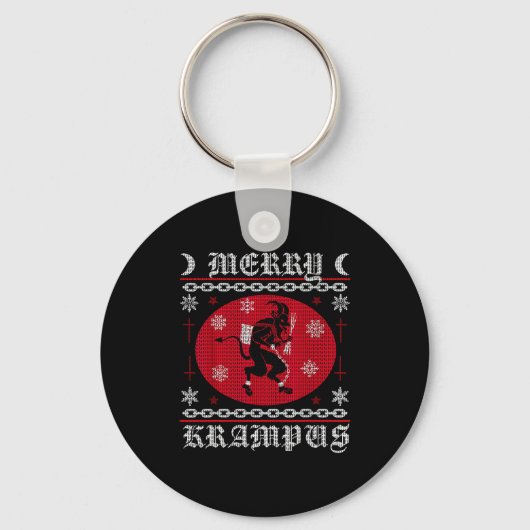 Merry Krampus. Goth Christmas Ugly Sweater. Krampu Schlüsselanhänger (Vorderseite)