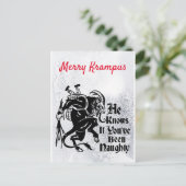Merry Krampus Grußkarte Feiertagspostkarte (Stehend Vorderseite)
