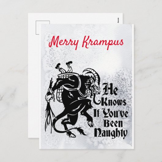 Merry Krampus Grußkarte Feiertagspostkarte (Vorne/Hinten)
