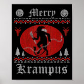 Merry Krampus Horror Christmas Shirt Evil Pajama E Poster (Vorne)