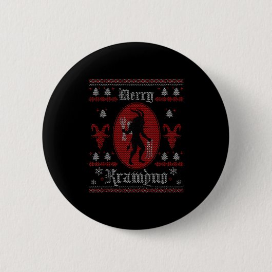Merry Krampus Horror Soky Evil Funny Ugly Christma Button (Vorderseite)