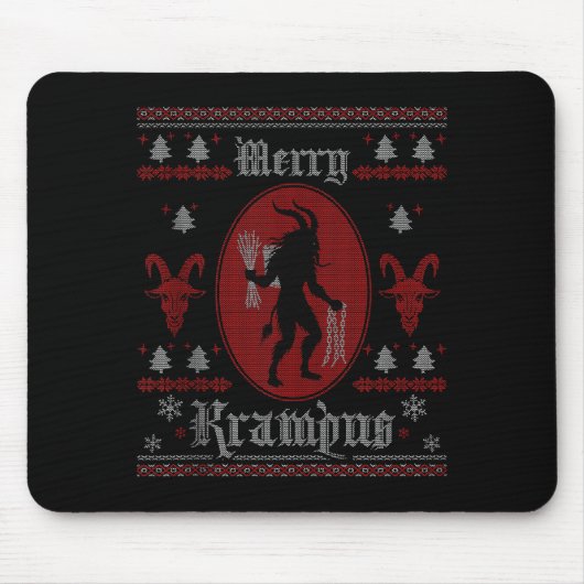 Merry Krampus Horror Soky Evil Funny Ugly Christma Mousepad (Vorne)