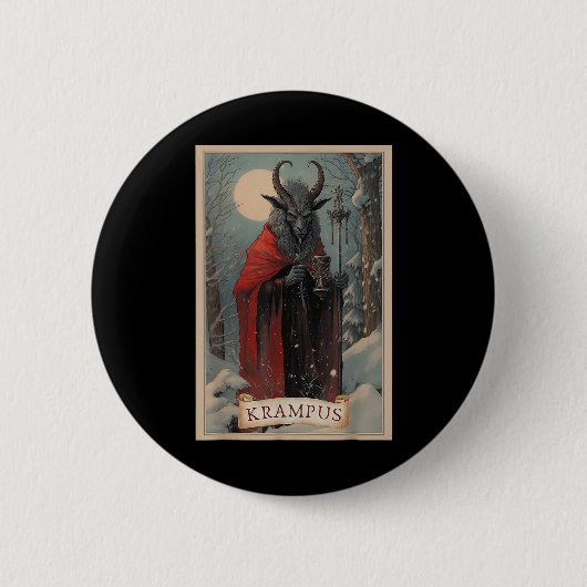 Merry Krampus Horror Weihnachten Ugly Sweater Evil Button (Vorderseite)
