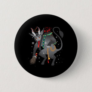 Merry Krampus Horror Weihnachts-Böse Pajama Evil P Button