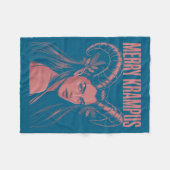 Merry Krampus Ironic Lilith Christmas Dark Feminin Fleecedecke (Vorderseite (Horizontal))