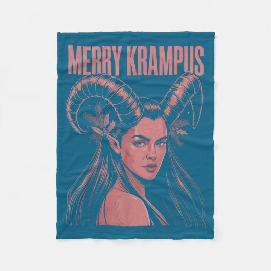 Merry Krampus Ironic Lilith Christmas Dark Feminin Fleecedecke (Vorderseite)