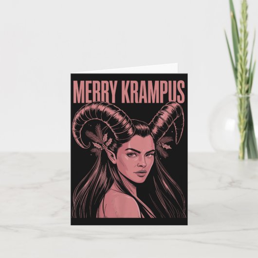 Merry Krampus Ironic Lilith Christmas Dark Feminin Karte (Vorderseite)