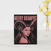 Merry Krampus Ironic Lilith Christmas Dark Feminin Karte (Gelbe Blume)